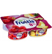 Йогурт Fruttis Суперэкстра Малина-Ананас-Дыня 8% (115 гр)