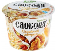 Биойогурт Слобода Семейный завтрак Гранола и изюм 6% (210 гр)