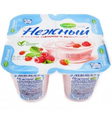 Йогуртный продукт Нежный с соком малины и земляники 1.2% (100 гр)