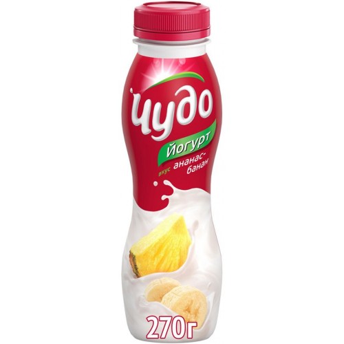 Йогурт Чудо питьевой Ананас-Банан 2.4% (270 гр)