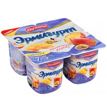 Йогурт Эрмигурт сливочный Тропические фрукты 7.5% (115 гр)