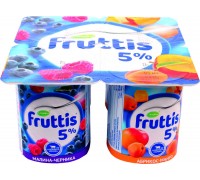 Йогурт Fruttis Сливочное лакомство 5% Малина-Черника/Абрикос-Манго (115 гр)