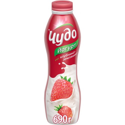 Йогурт Чудо питьевой Клубника-Земляника 2.4% (690 гр)
