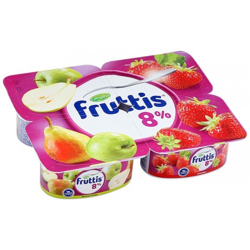 Йогурт Fruttis СуперЭкстра Яблоко-Груша-Клубника 8% (115 гр)