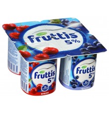 Йогурт Fruttis Сливочное лакомство 5% Вишня/Черника (115 гр)