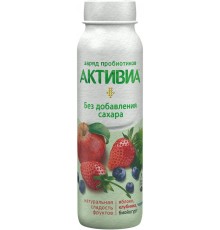 Йогурт питьевой Активиа Яблоко-Клубника-Черника (260 гр)
