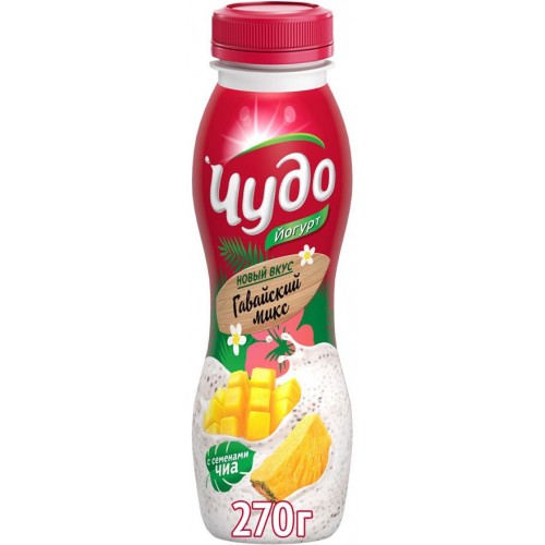 Йогурт Чудо питьевой Гавайский микс 2.4% (270 гр)