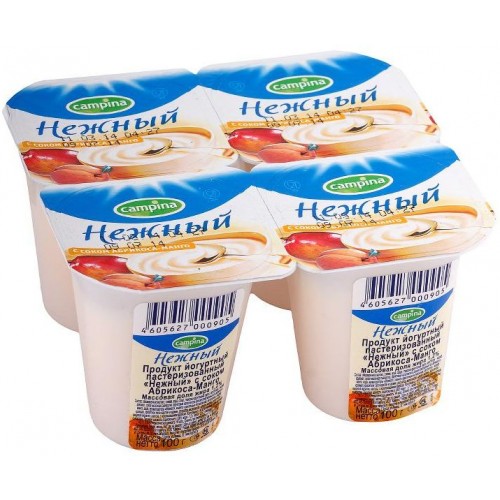 Йогуртный продукт Нежный с соком абрикоса и манго 1.2% (100 гр)