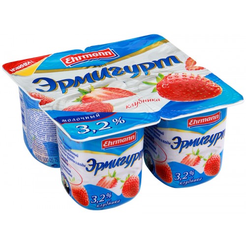 Йогурт Эрмигурт молочный Клубника 3.2% (115 гр)