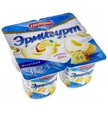 Йогурт Эрмигурт молочный Ананас-Дыня 3.2% (115 гр)