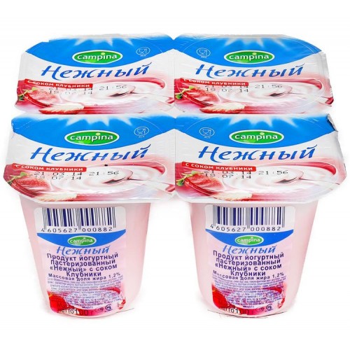 Йогуртный продукт Нежный с соком клубники 1.2% (100 гр)