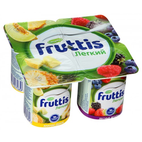 Йогурт Fruttis Легкий 0.1% Ананас-Дыня/Лесные ягоды (110 гр)