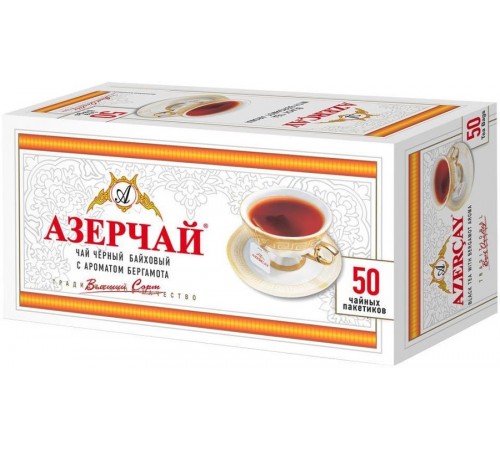 Чай черный Азерчай с бергамотом (50*2 гр)