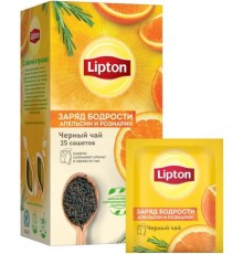 Чай черный Lipton Заряд бодрости Апельсин и розмарин (25*1.5 гр)