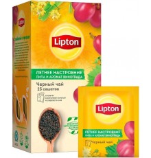 Чай черный Lipton Летнее настроение Липа и виноград (25*1,5 гр)