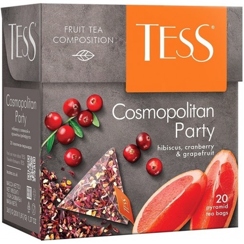 Чай травяной Tess Cosmopolitan Party Гибискус, клюква, грейпфрут (20*1.8 гр)