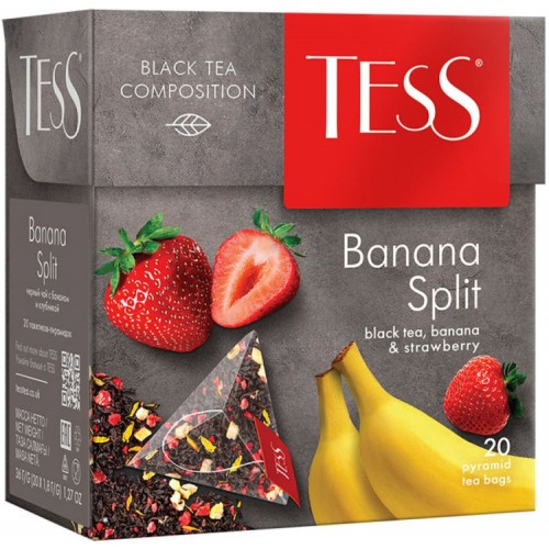 Чай фруктовый Tess Banana Split с ароматом клубники и банана (20*1.8 гр)