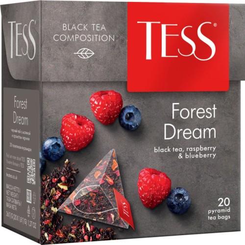 Чай черный Tess Forest Dream с ароматом малины и черники (20*1.8 гр)