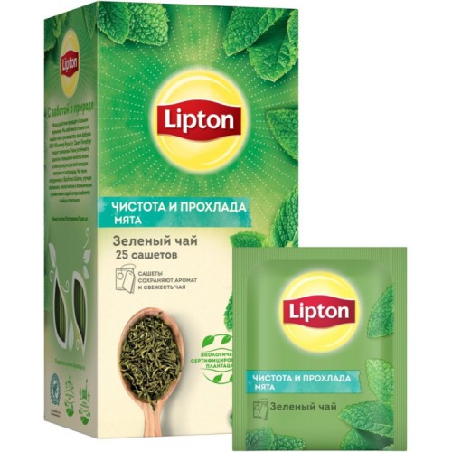 Чай зеленый Lipton Чистота и прохлада Мята (25*1.5 гр)
