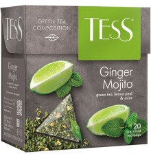 Чай зеленый Tess Ginger Mojito Цедра лимона и мята (20*1.8 гр)