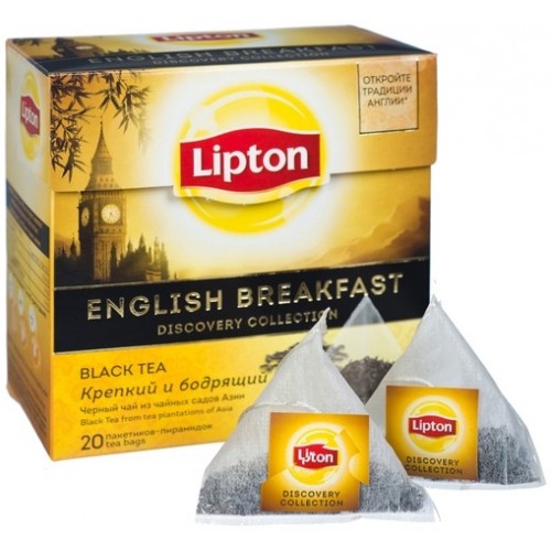 Чай черный Lipton English Breakfast в пирамидках (20 пак*1.8 гр)