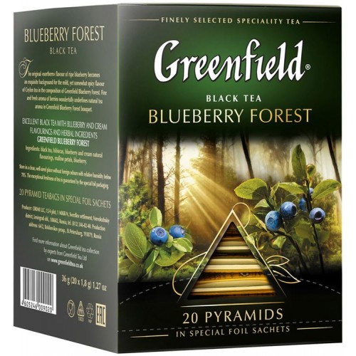 Чай черный Greenfield Blueberry Forest Черника и сливки (20*1.8 гр)