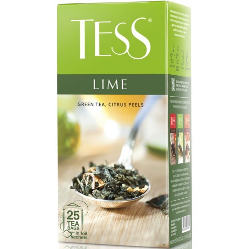 Чай зеленый Tess Lime с цедрой лимона (25*2 гр)