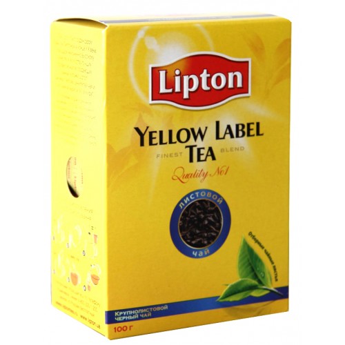 Чай черный листовой Lipton Yellow Label Tea (100 гр)