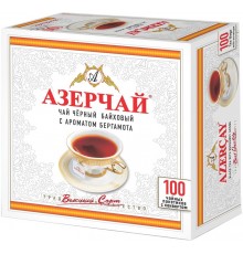 Чай черный Азерчай байховый с бергамотом (100 пак с конвертом)