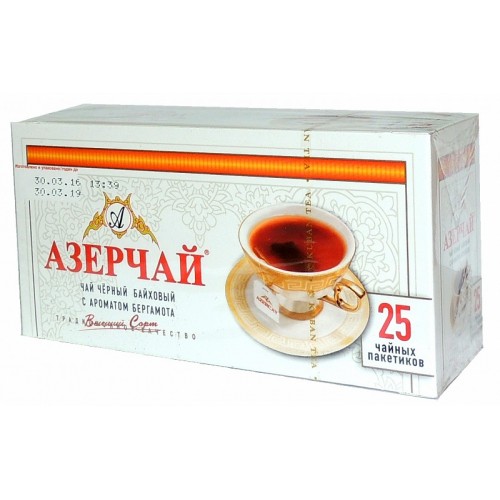 Чай черный Азерчай байховый с бергамотом (25 пак)