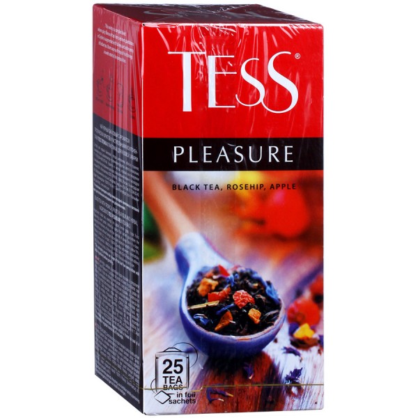 Чай черный Tess Pleasure с шиповником и яблоком (25 пак) Чай черный Tess Pleasure с шиповником и яблоком (25 пак)