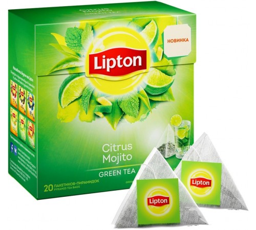 Чай зеленый Lipton Citrus Mojito Мята и Цитрус (20*1.8 гр)