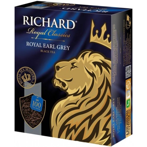 Чай черный Richard Royal Earl Grey с бергамотом (100 пак)