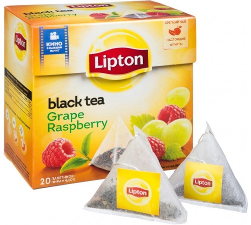 Чай черный Lipton Grape Raspberry Виноград и Малина (20*1.8 гр)