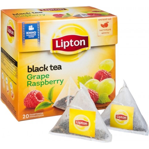 Чай черный Lipton Grape Raspberry Виноград и Малина (20*1.8 гр)