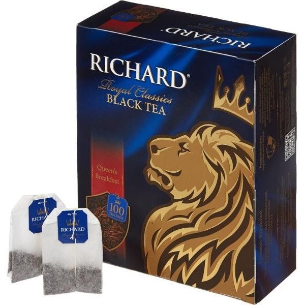 Чай черный Richard Queen's Breakfast в пакетиках (100 пак) Чай черный Richard Queen's Breakfast в пакетиках (100 пак)
