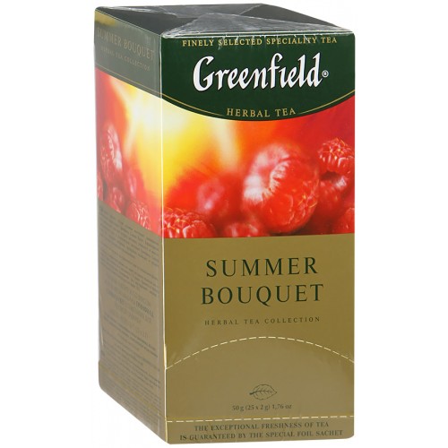 Чай Greenfield Summer Bouquet со вкусом и ароматом малины (25 пак*2 гр)