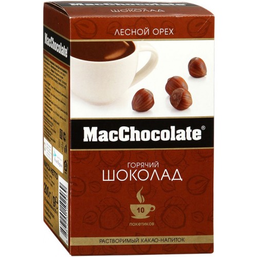 Горячий шоколад MacChocolate Лесной орех (10*20 гр)