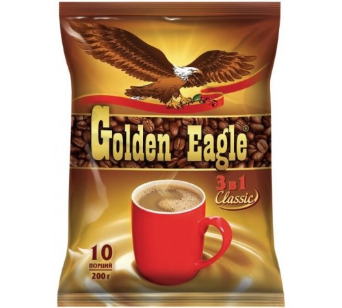 Кофе растворимый Golden Eagle 3в1 (10 пак*20 гр)