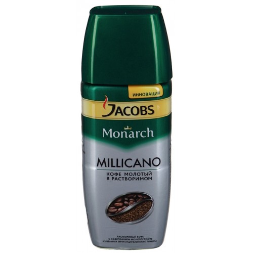 Кофе Jacobs Monarch Millicano молотый в растворимом (95 гр) ст/б