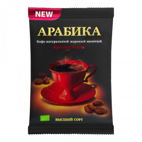 Кофе Красная чашка Арабика молотый для турки (100 гр) м/у