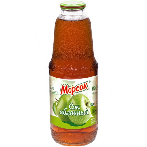 Сок Морсок Яблочный натуральный (1 л) ст/бут