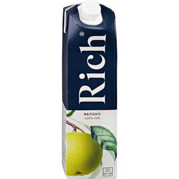 Сок Rich Яблочный осветленный 100% (1 л) Сок Rich Яблочный осветленный 100% (1 л)