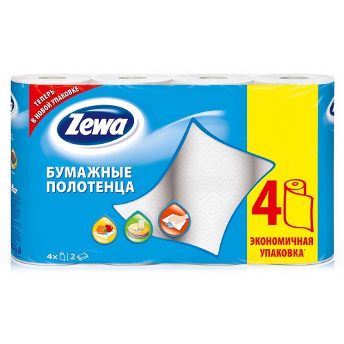 Бумажные полотенца Zewa двухслойные (4 шт)