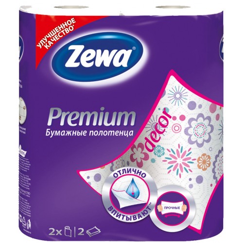 Бумажные полотенца Zewa двухслойные Premium Decor (2 шт)