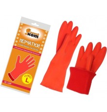 Перчатки резиновые хозяйственные Рыжий Кот Размер L