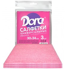 Салфетка универсальная Dora из вискозы 30*34 см (3 шт)