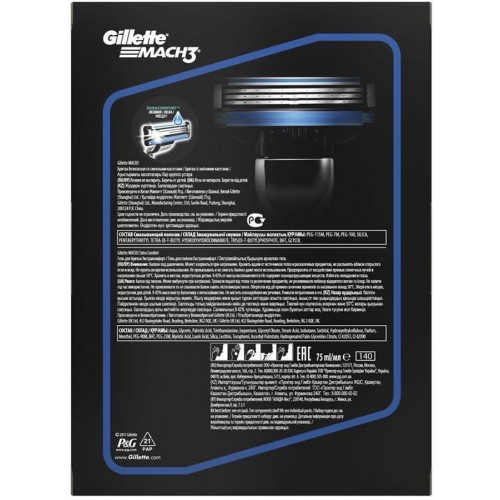 Подарочный набор Станок Gillette Mach3 + гель для бритья Extra Comfort (75 мл)