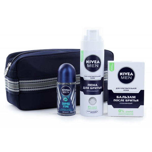 Набор Nivea Men Для чувствительной кожи Подарочный в косметичке Набор Nivea Men Для чувствительной кожи Подарочный в косметичке