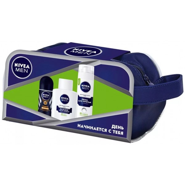 Набор Nivea Men Для чувствительной кожи (пена для бритья + бальзам после бритья+ део-ролл)